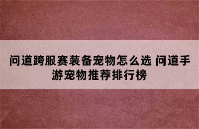 问道跨服赛装备宠物怎么选 问道手游宠物推荐排行榜